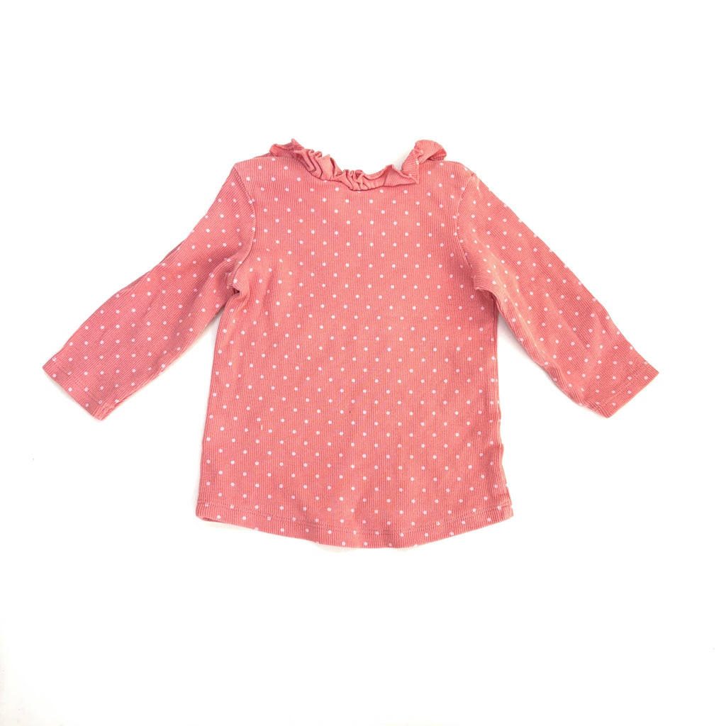 Dymples Pink Polka Dot Long Sleeve Top - 3-6 Months | 00
