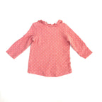 Dymples Pink Polka Dot Long Sleeve Top - 3-6 Months | 00