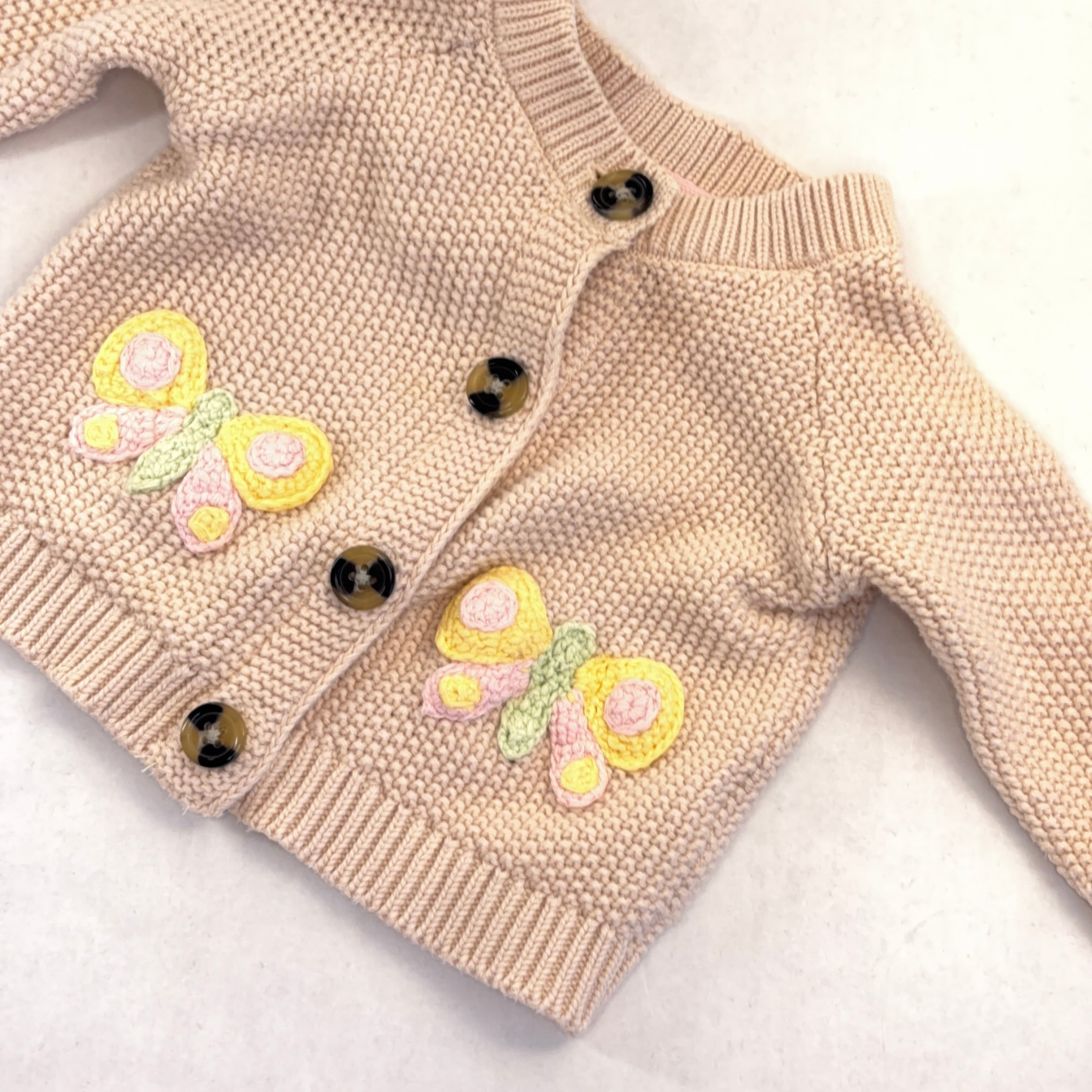 Dymples Butterfly Knit Cardigan - 0-3 Months | 000