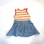 Pumpkin Patch Denim & Stripe Dress - 6-12 Months | 0