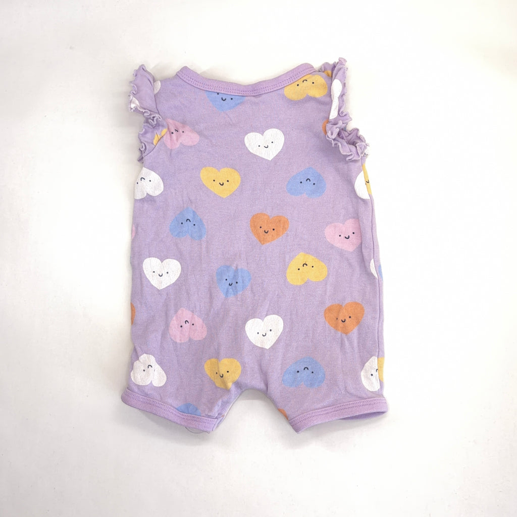 Dymples Heart Print Romper - 0-3 Months | 000