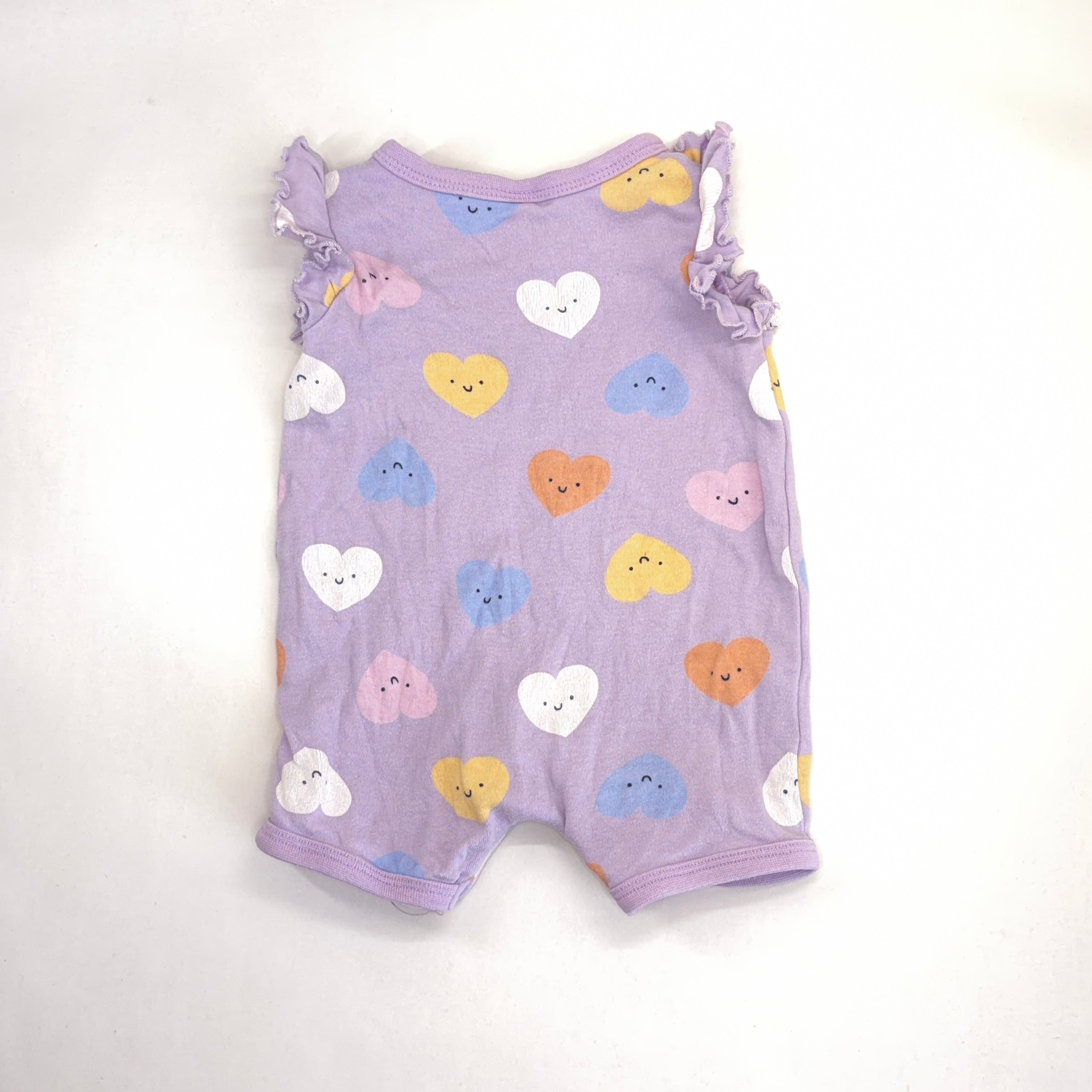 Dymples Heart Print Romper - 0-3 Months | 000