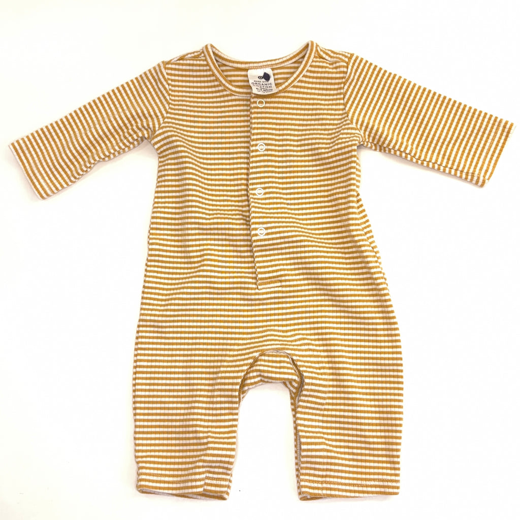Target Organic Cotton Mustard Ribbed Romper - 0-3 Months | 000