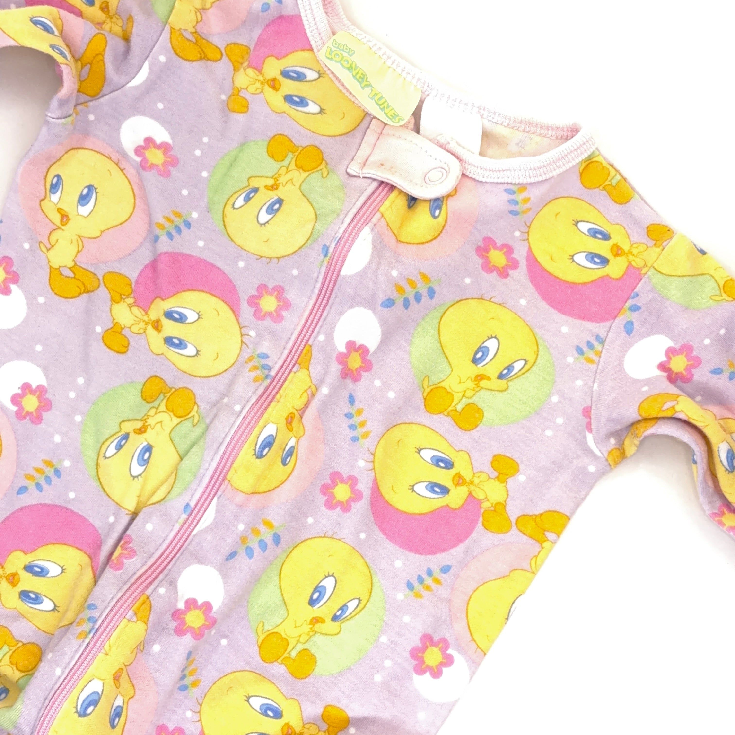 Looney Tunes Tweety Bird Pink Footed Growsuit - 3-6 Months | 00