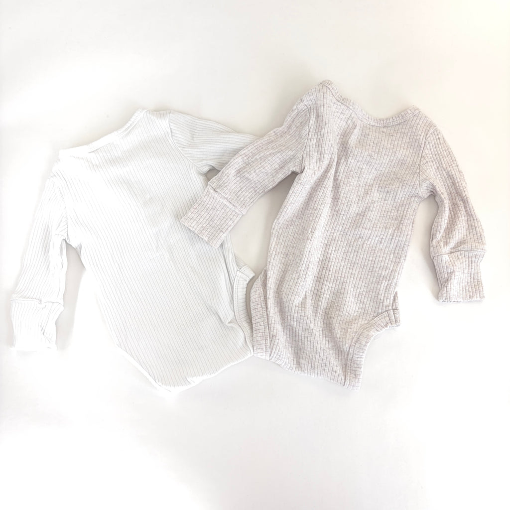 Baby Berry Ribbed Long Sleeve Bodysuit Bundle - 2 Pack - 0-3 Months | 000