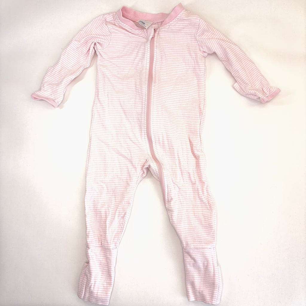 Anko Pink Stripe Zip Growsuit - 0-3 Months | 000