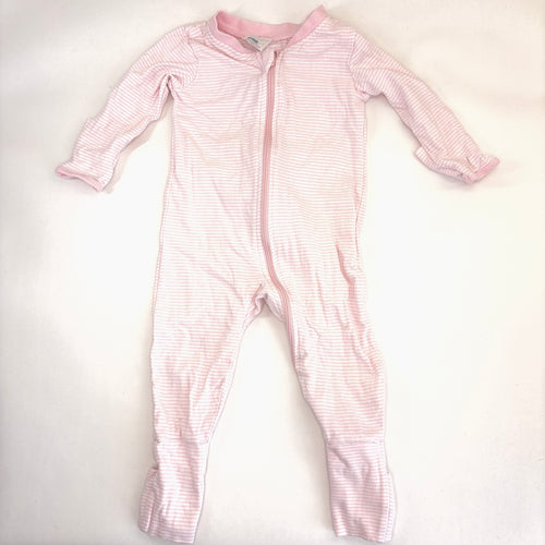 Anko Pink Stripe Zip Growsuit - 0-3 Months | 000