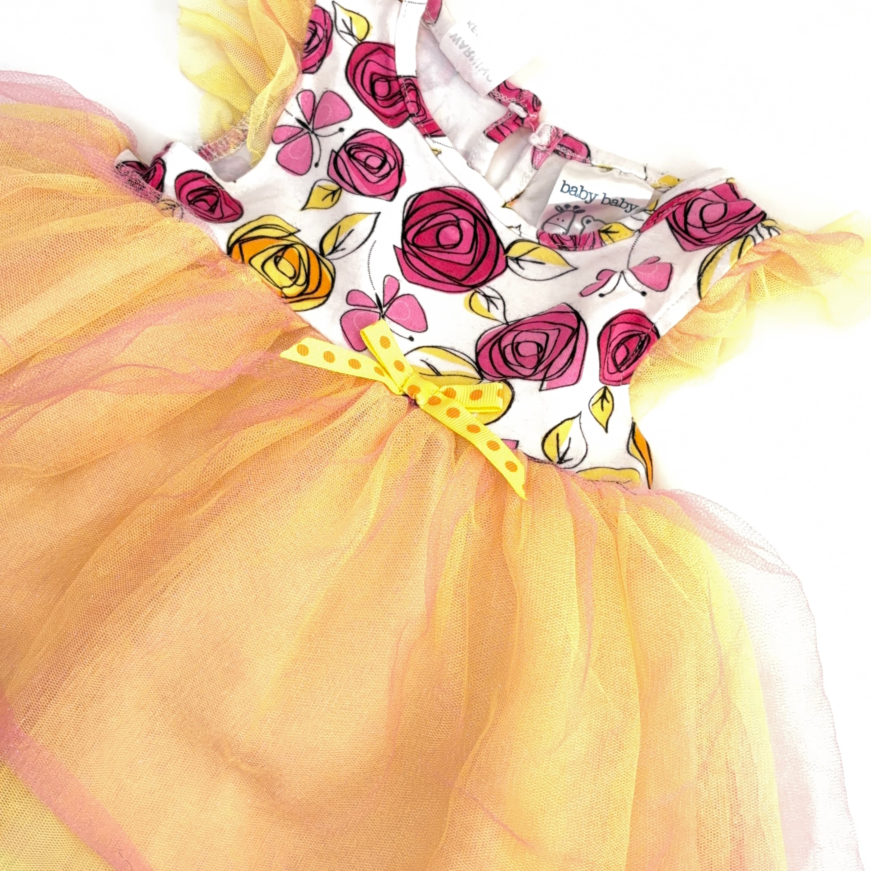 Baby Baby Yellow Tulle Party Dress - 3-6 Months | 00