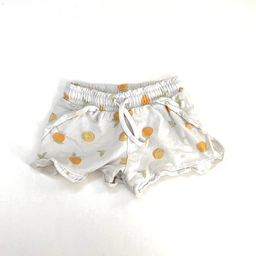 Dymples Orange Print Shorts - 3-6 Months | 00
