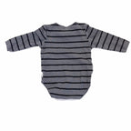 Bonds Grey Striped Rib Bodysuit - 0-3 Months | 000