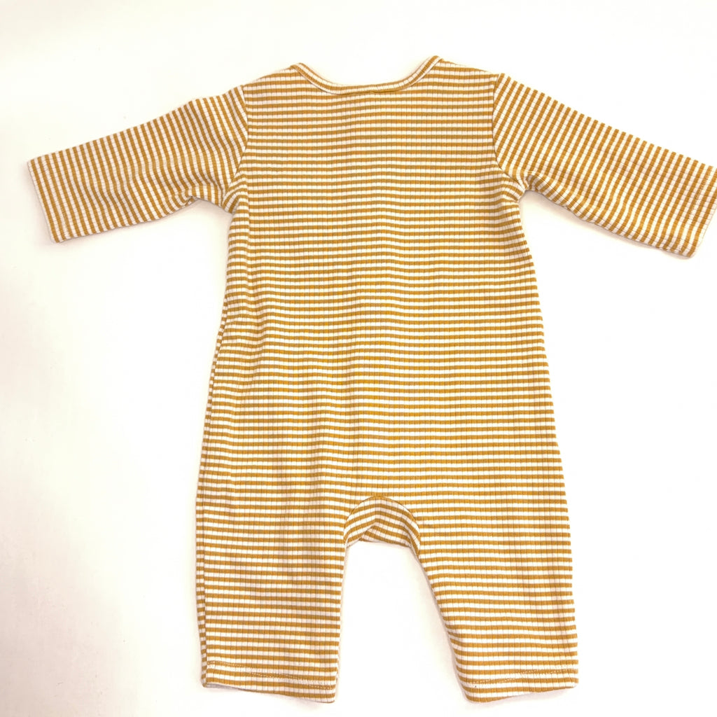 Target Organic Cotton Mustard Ribbed Romper - 0-3 Months | 000