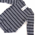Bonds Grey Striped Rib Bodysuit - 0-3 Months | 000