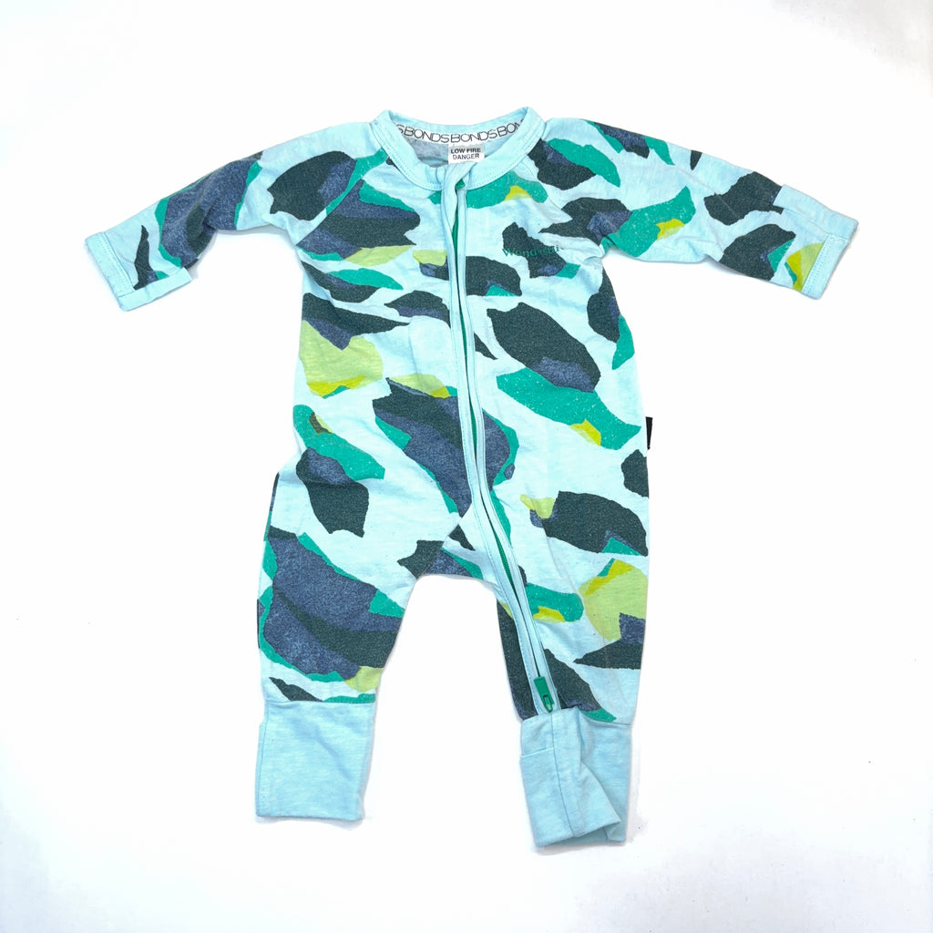 Bonds Aqua Abstract Print Wondersuit - Newborn | 0000