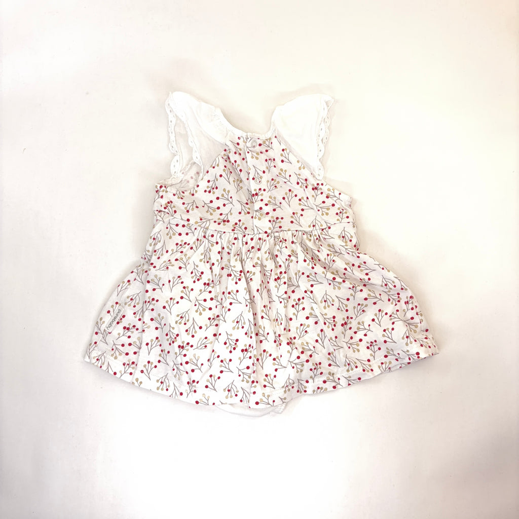 Purebaby Berry Print Bodysuit Dress - 3-6 Months | 00