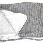 Anko Grey Cable Knit Sherpa Blanket