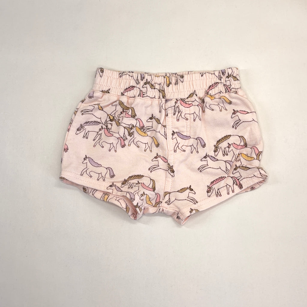 Cotton On Pink Unicorn Shorts - 3-6 Months | 00