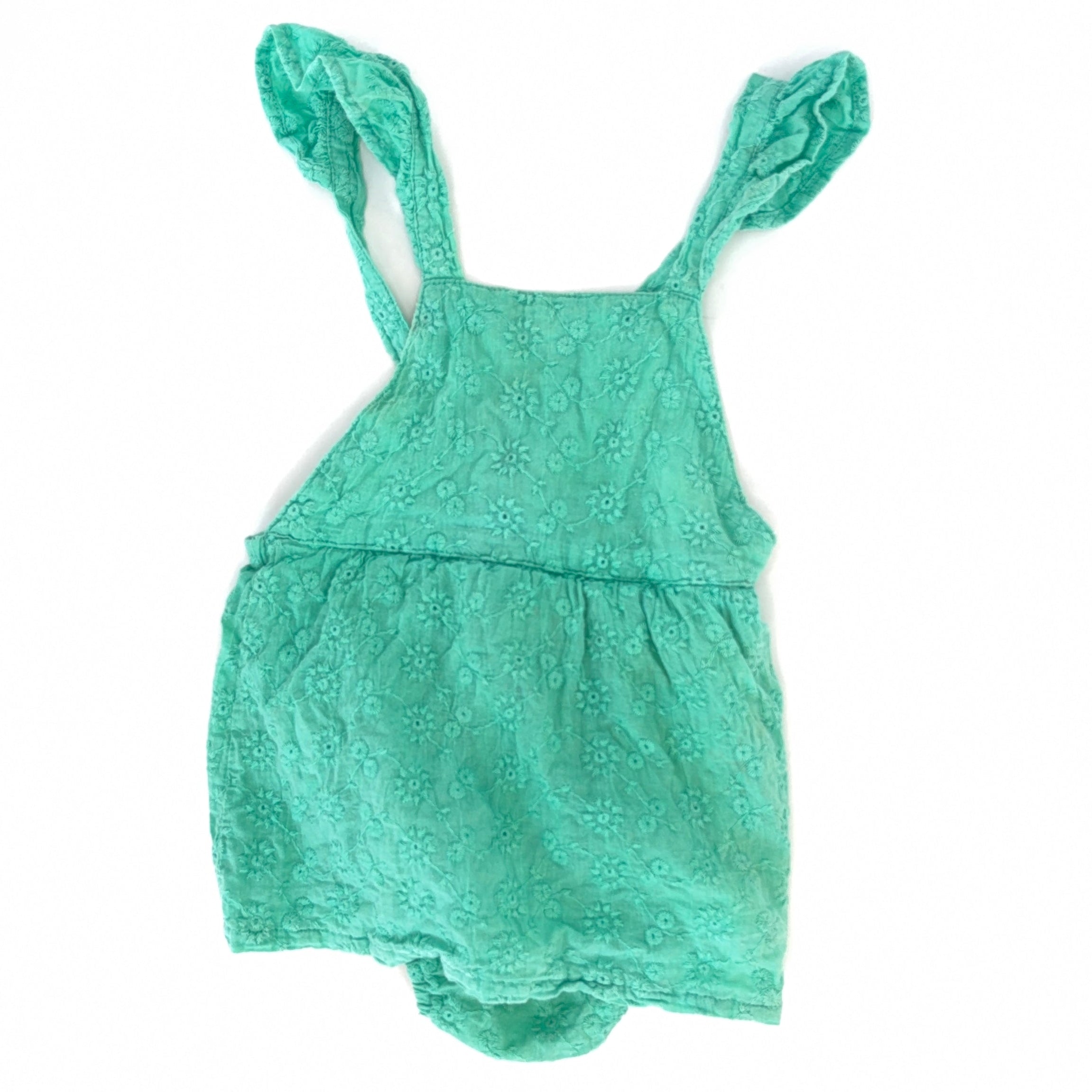 Milky Mint Broderie Romper - 6-12 Months | 0