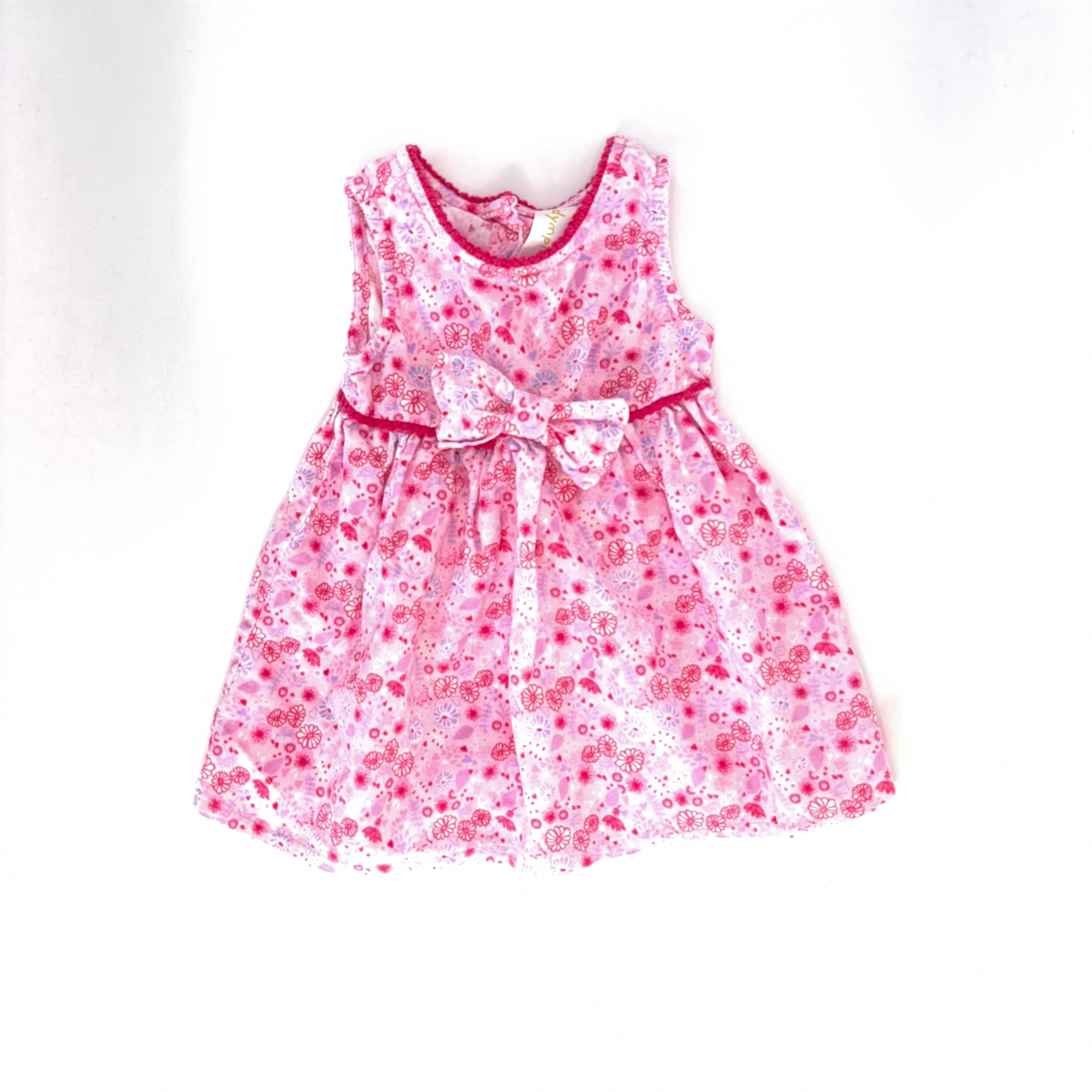 Dymples Floral Bow Dress - 0-3 Months | 000
