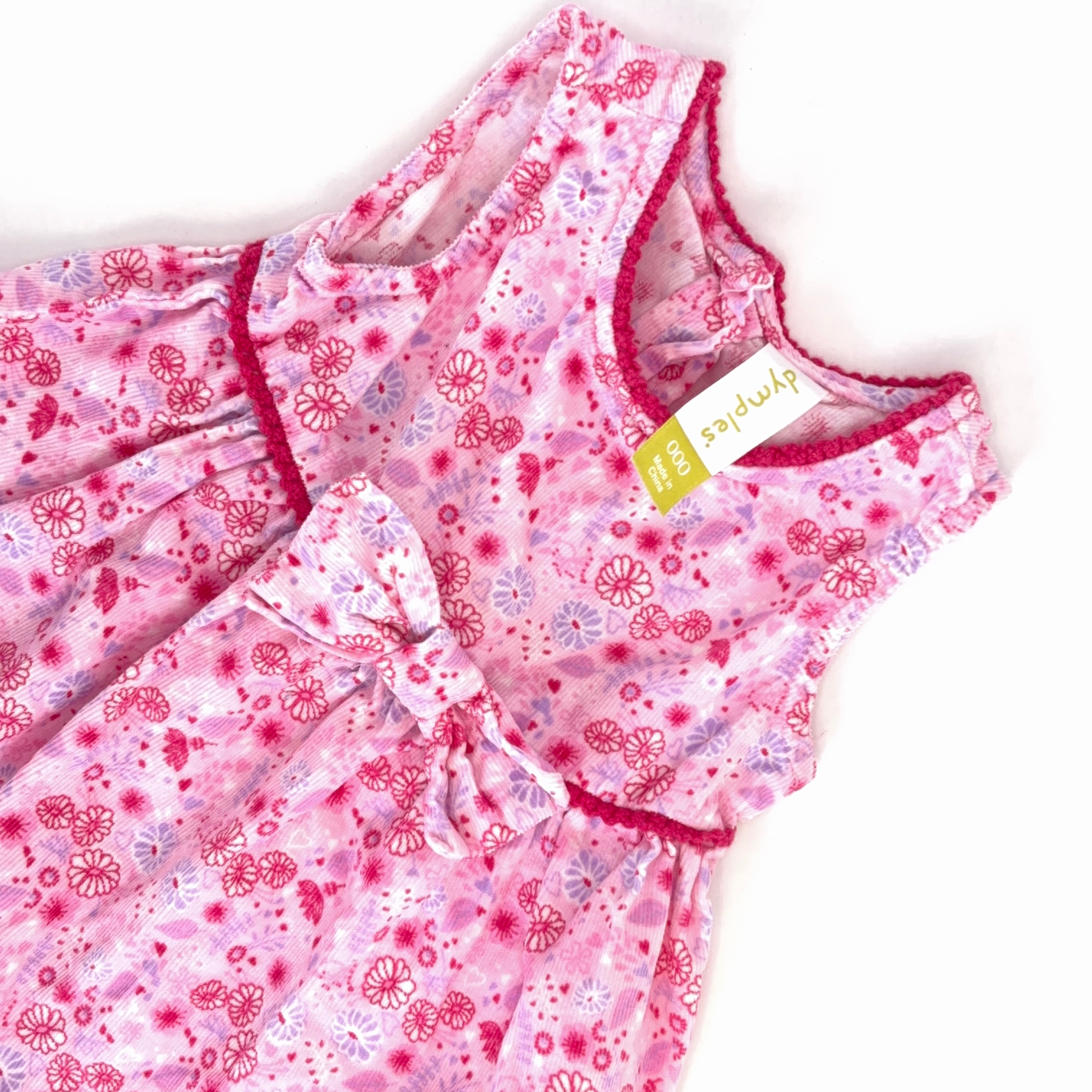 Dymples Floral Bow Dress - 0-3 Months | 000
