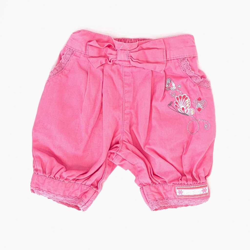 Baby Baby Pink Butterfly Shorts - 0-3 Months | 000