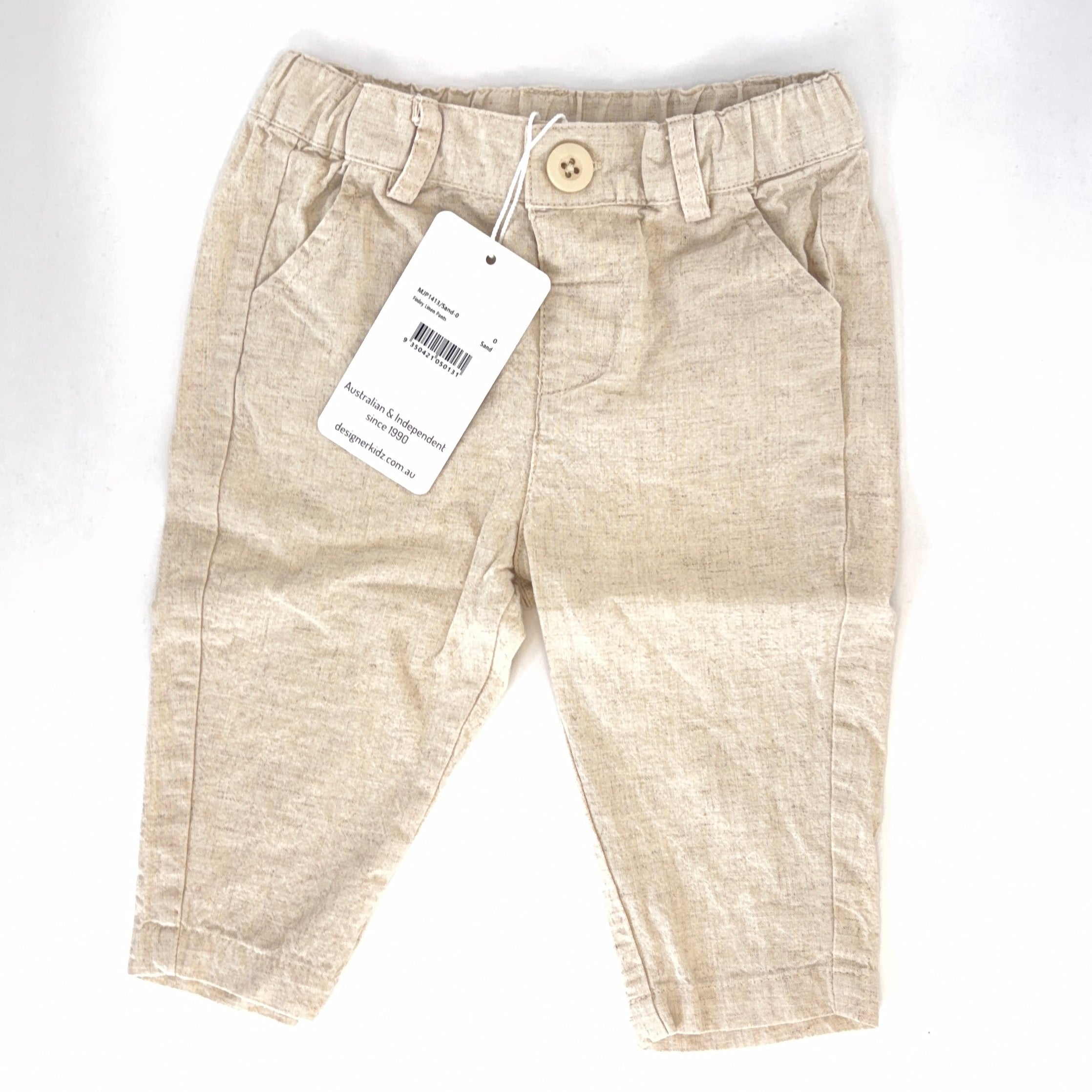 Designer Kidz Linen Blend Pants - 6-12 Months | 0