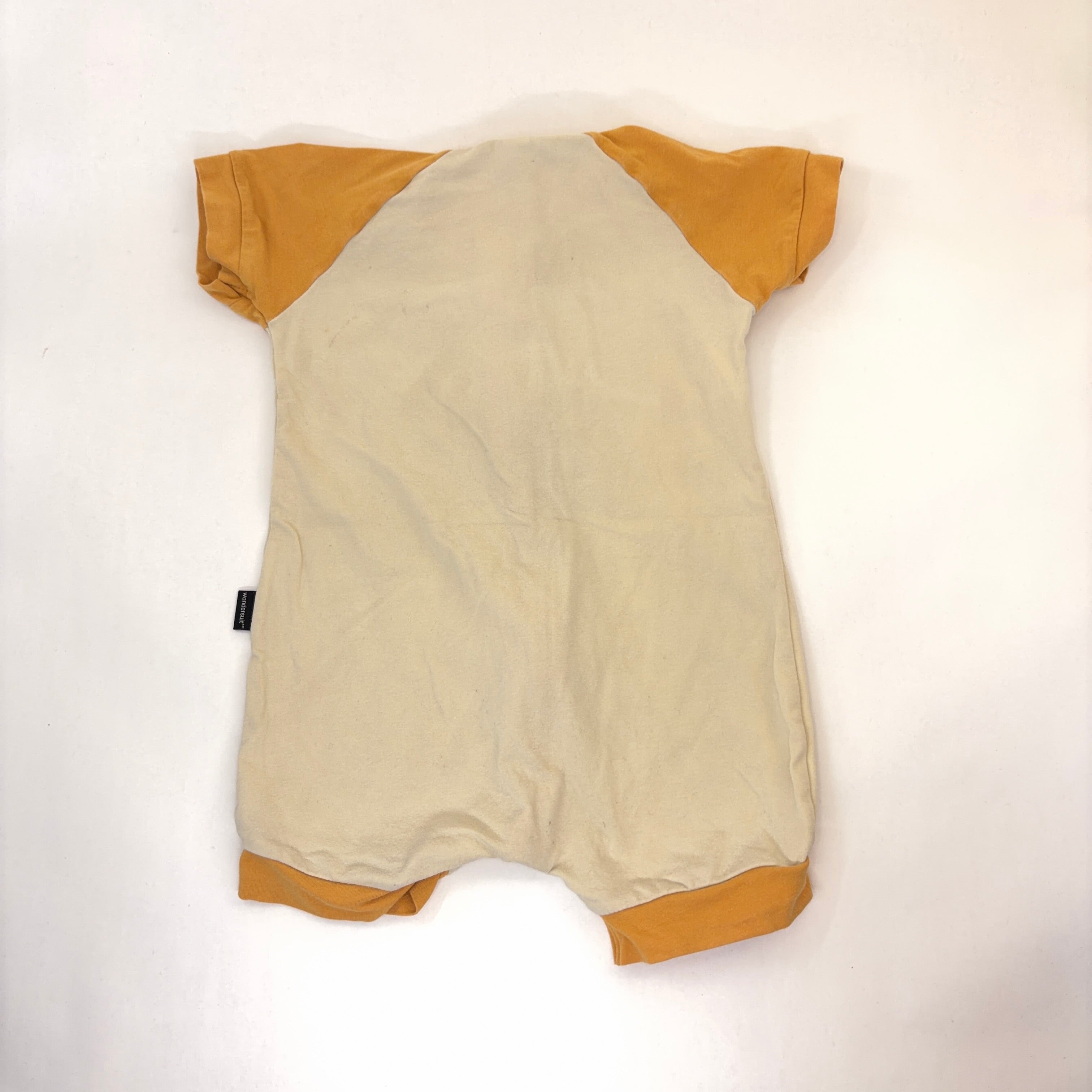 Bonds Wondersuit Short Sleeve Mustard Block - 6-12 Months | 0