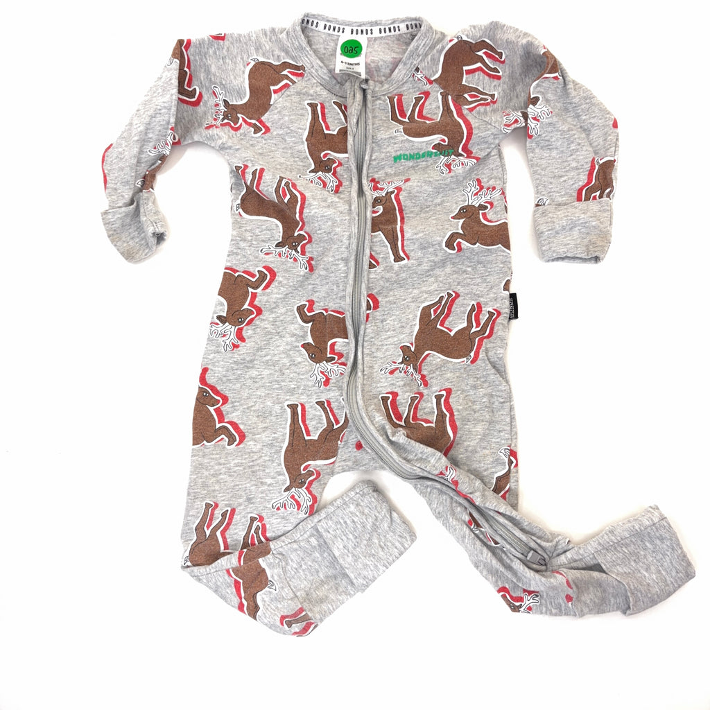 Bonds Wondersuit Long Sleeve Rudolph - 6-12 Months | 0