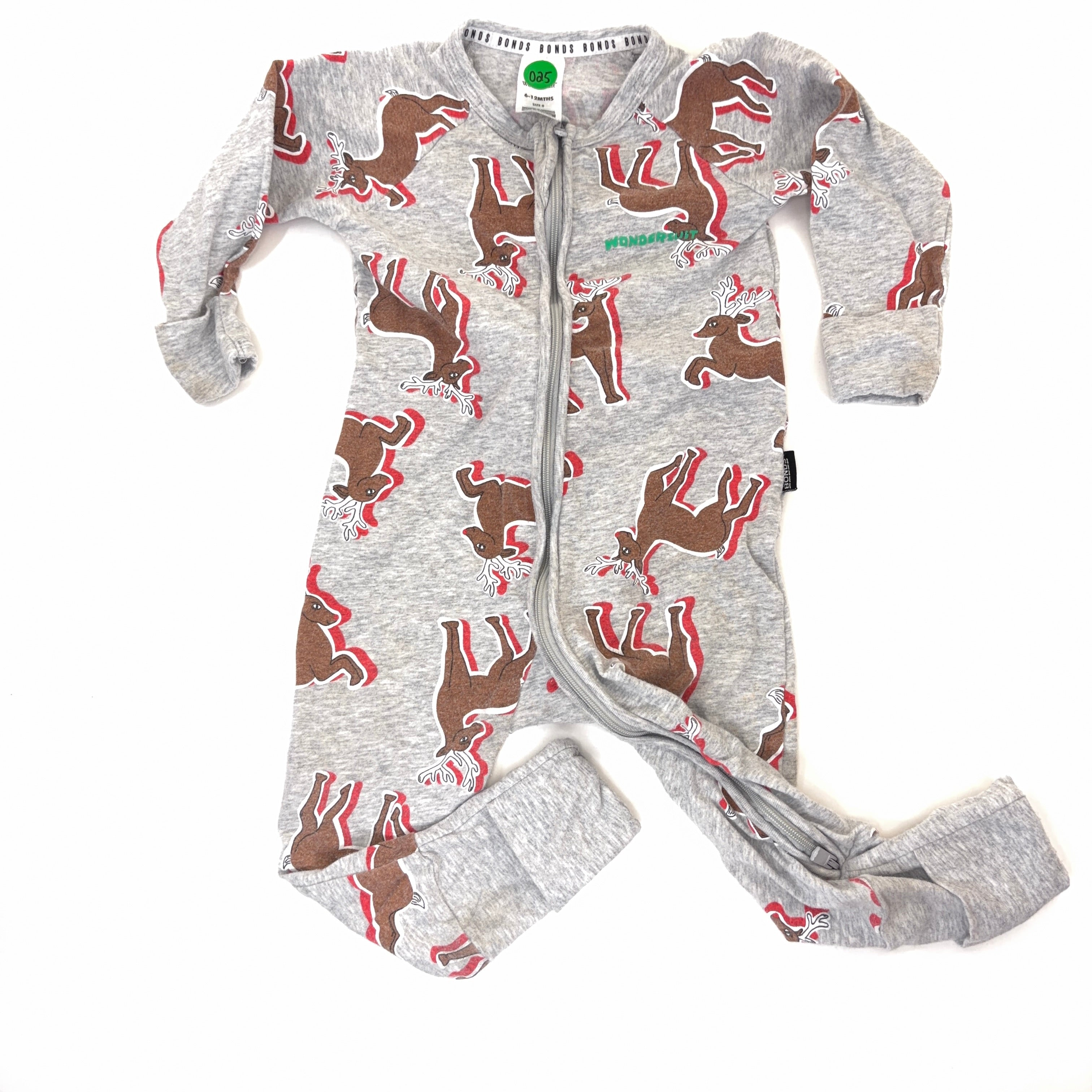 Bonds Wondersuit Long Sleeve Rudolph - 6-12 Months | 0
