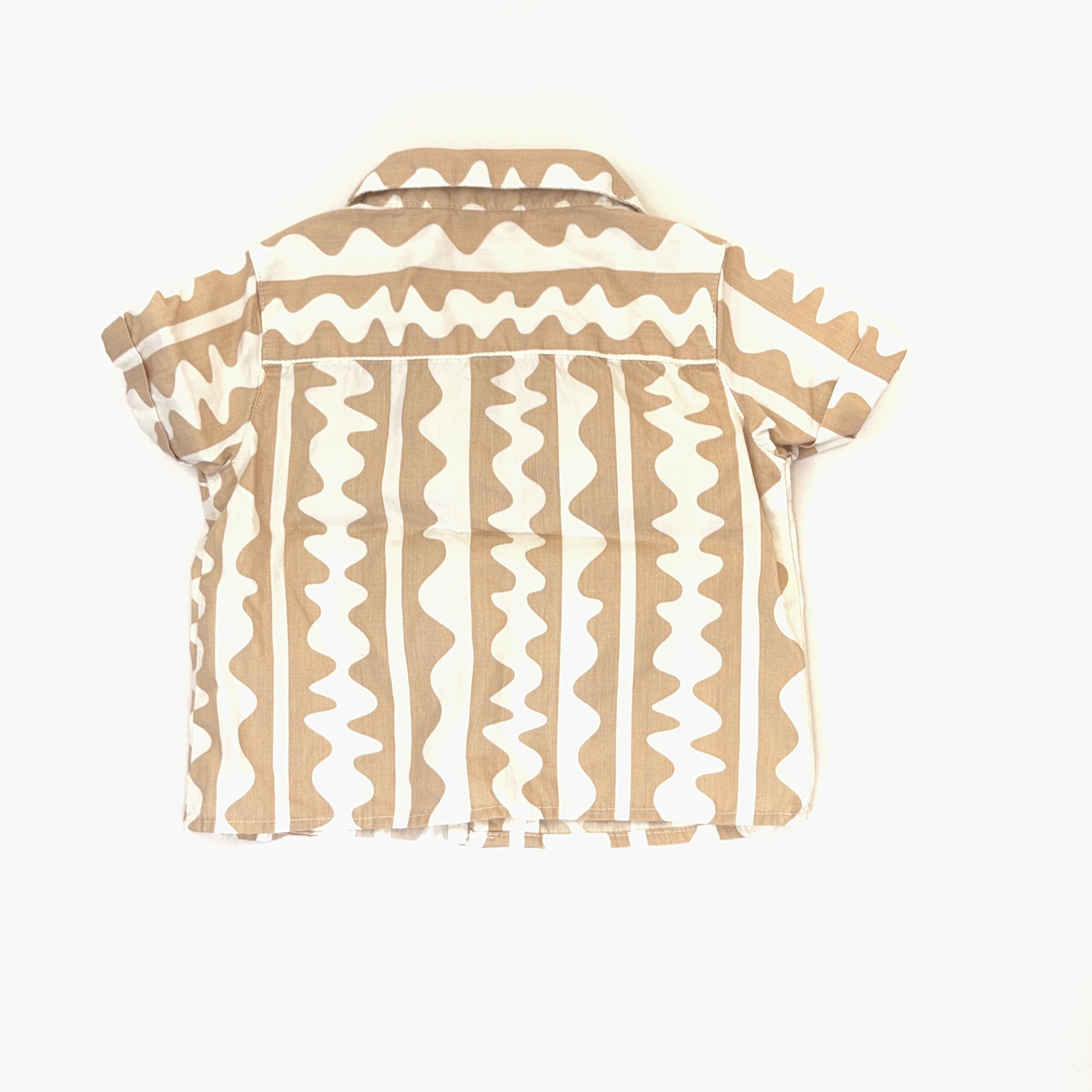 Best&Less Button-up Wave Striped Shirt - 3-6 Months | 00