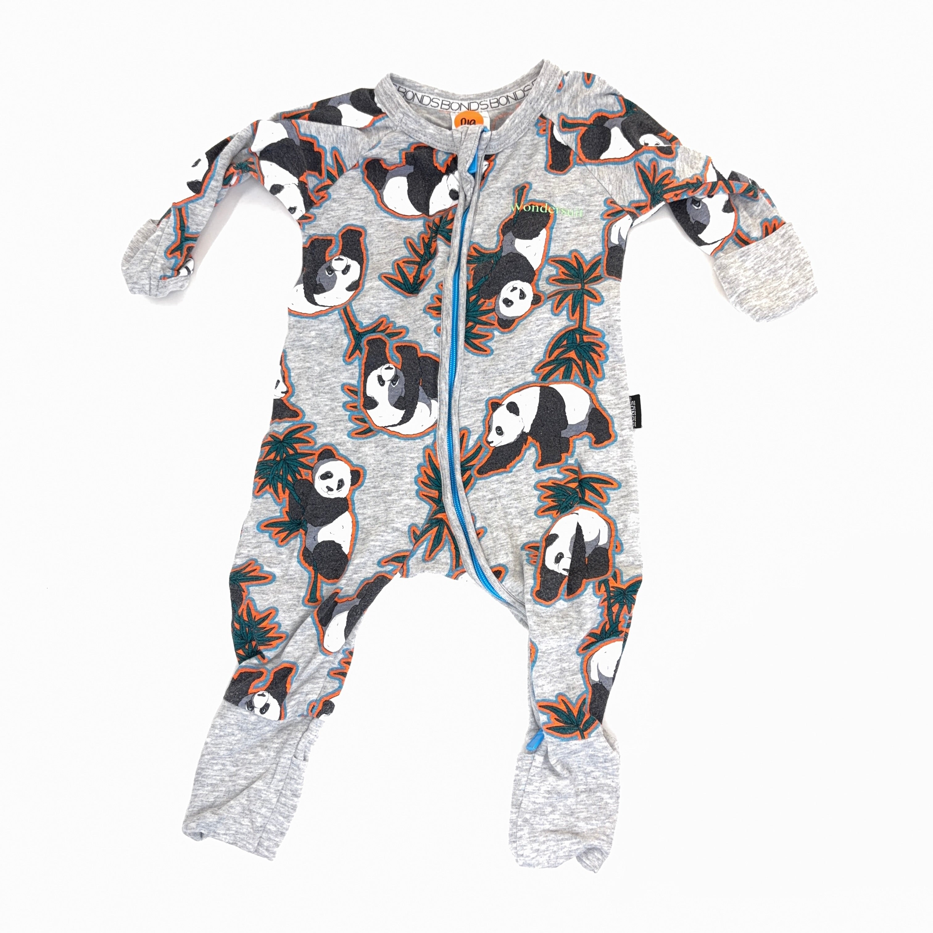 Bonds Wondersuit Long Sleeve Panda - 0-3 Months | 000