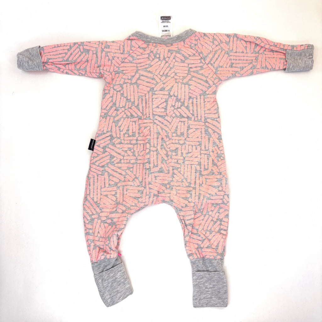 Bonds Wondersuit Long Sleeve Pink Lines - 0-3 Months | 000